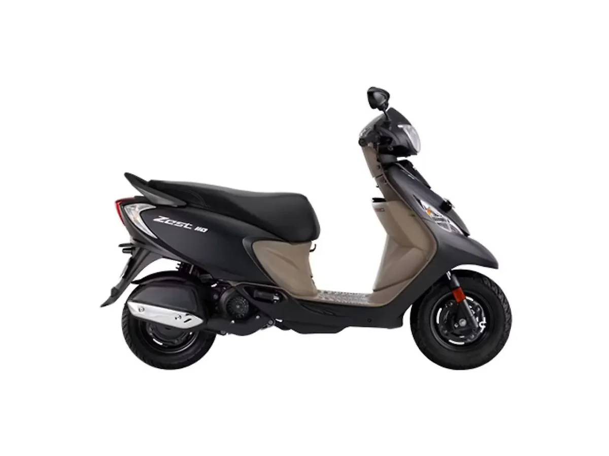 TVS Zest 110 in Matte Black shown in side profile