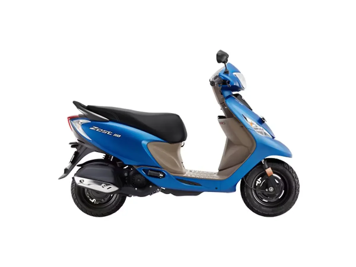 TVS Zest 110 in Matte Blue shown in side profile