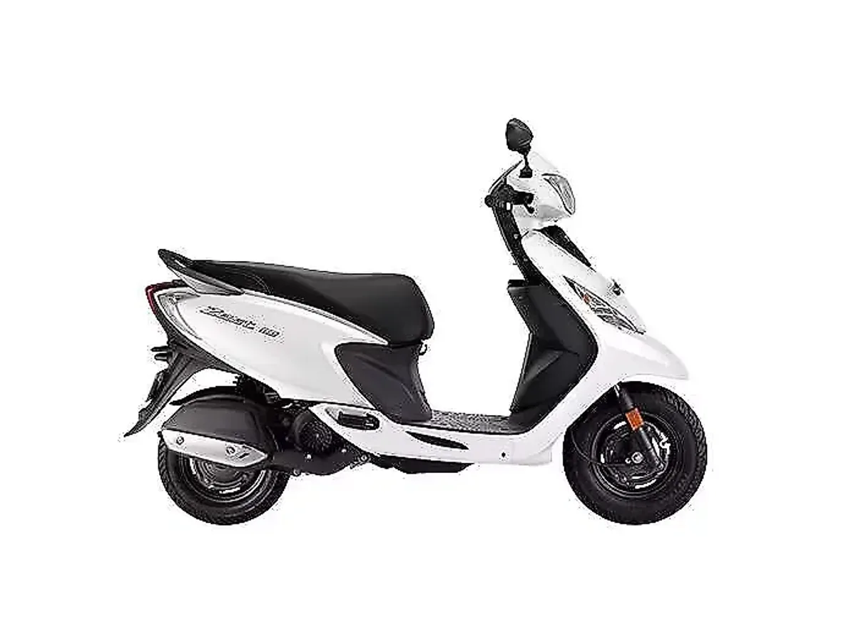 TVS Zest 110 in Matte Red shown in side profile
