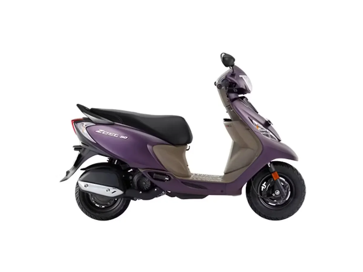 TVS Zest 110 in purple shown in side profile