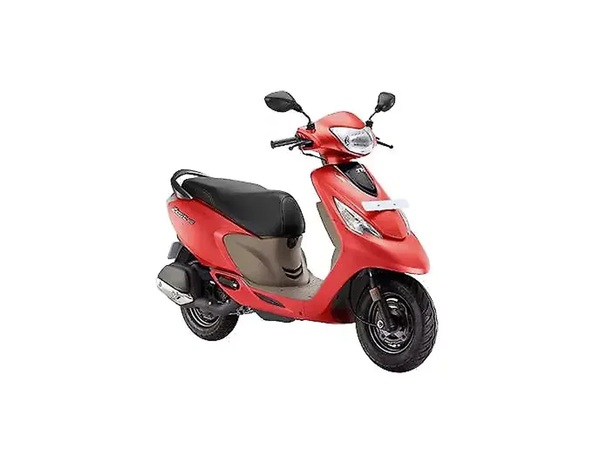 Right front three-quarter view of the TVS Zest 110 scooter