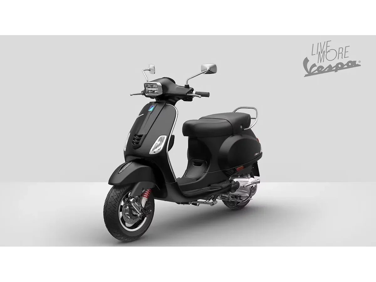 Vespa SXL 150 in Matte Black shown in side profile