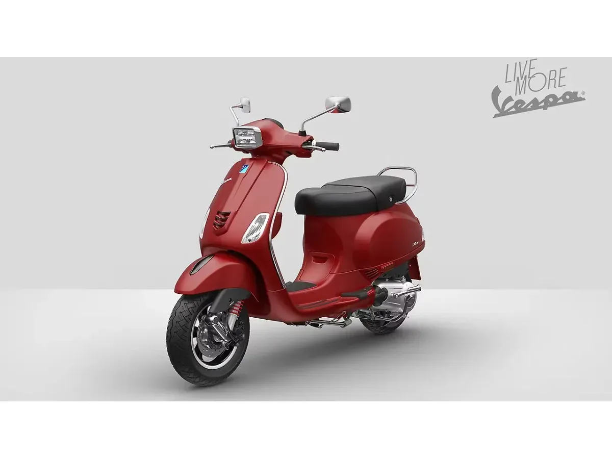 Vespa SXL 150 in Matte Red shown in side profile