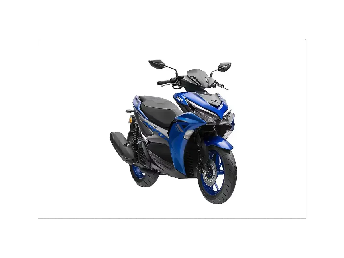 Right front three-quarter view of the Yamaha Aerox 155