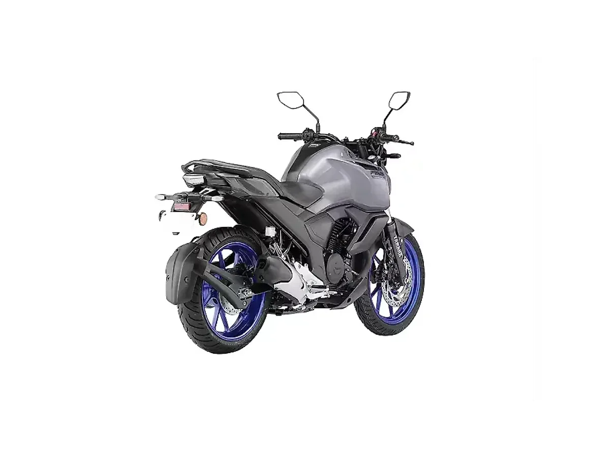 Yamaha FZS-FI V4 motorcycle in a right rear three-quarter view