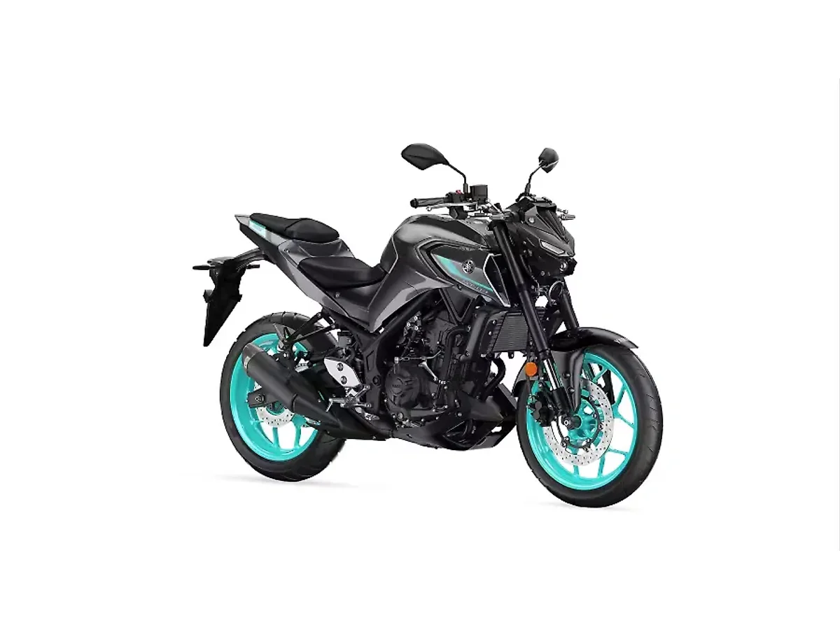 Yamaha MT-03 in Midnight Cyan side profile