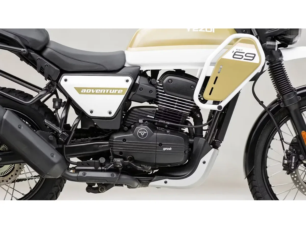 Yezdi Adventure engine right side