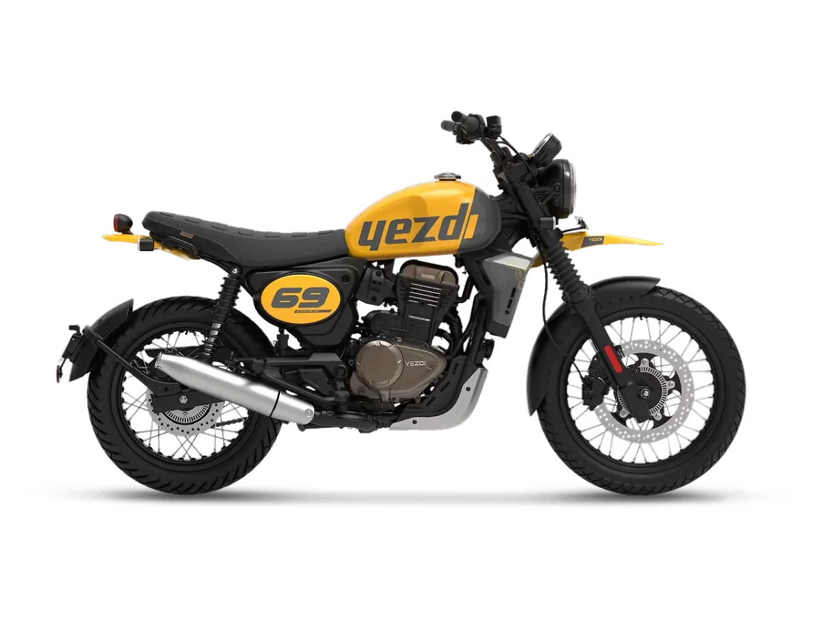 Yezdi Scrambler OG Yellow side profile