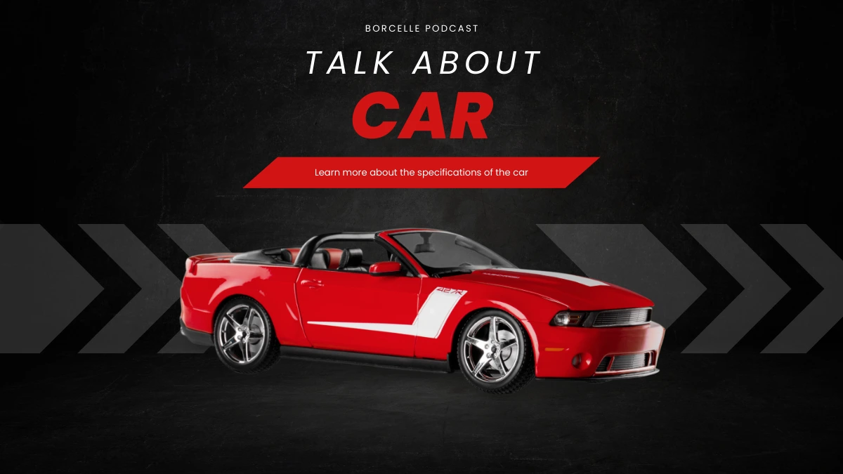 Red convertible car showcased on Talk About Car automotive banner